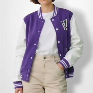 JamFest Dance Super Nationals Champion Varsity Jacket M Purple White Embroidery